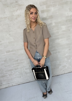 Jules structure bluse Dark Taupe Neo Noir